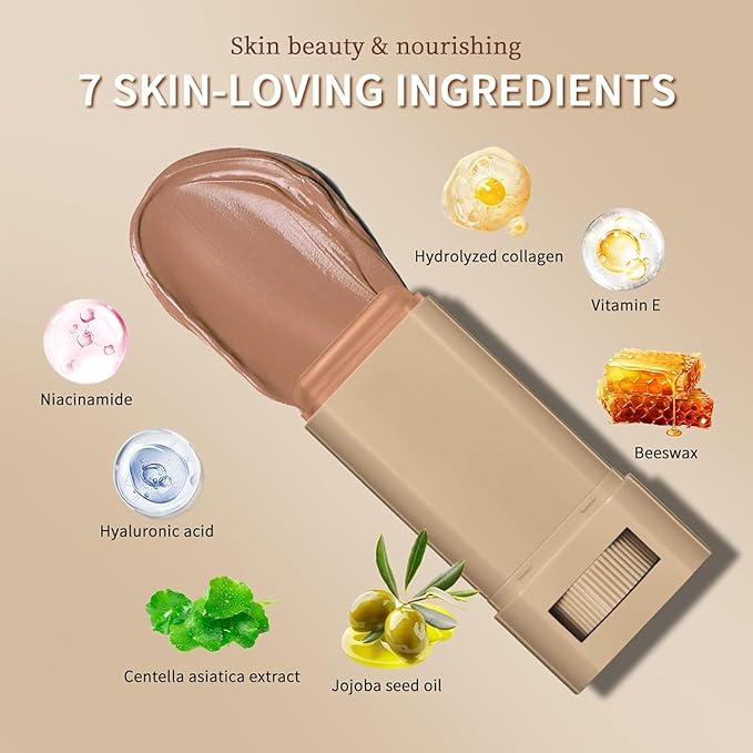 Beauty Balm Serum Boosted Skin Tint, Lightweight Solid Tinted Hydrating Serum Foundation Contour Stick for Women, Sheer to Medium Coverage, Radiant & Dewy Finish for Face Makeup (#06)