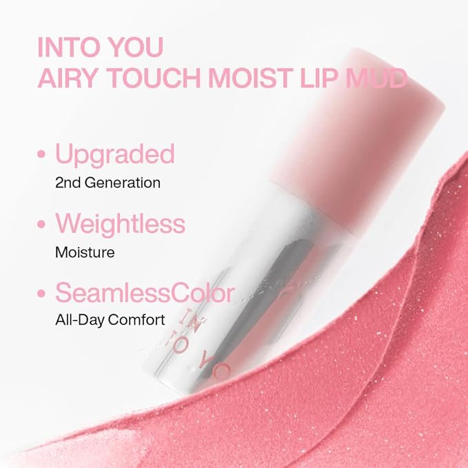 INTO YOU Airy Moisture Lipstick for Women, Long Lasting Matte Finish Lip Mud, High Pigment Color Lip Makeup, Hydrating Lightweight Mousse Texture for Women, C101 Peach Pop
