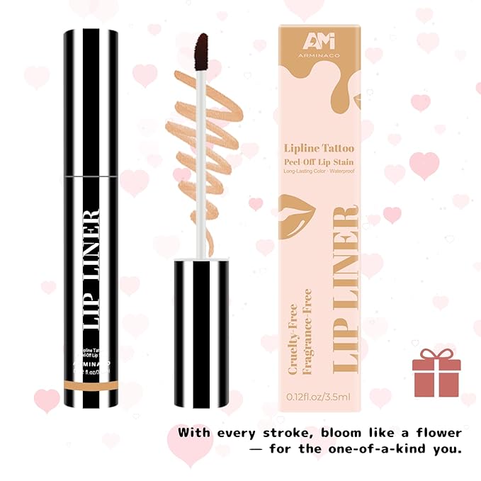 Lip Stain Peel Off - Nude Brown Lip Tint for Women & Teens | Long Lasting, Waterproof, Non-Sticky, Hydrating | Everyday Natural Peel Off Gloss for Soft Makeup Look