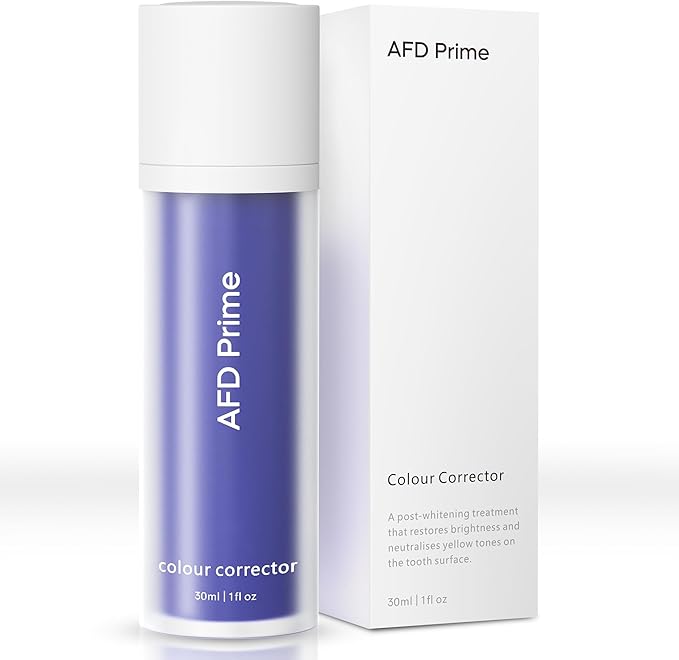 AFD Prime Purple Toothpaste for Teeth Whitening, 130g (4.58 oz) – Purple Color-Correcting Toothpaste to Reduce Yellow Tones, Peroxide-Free, Enamel-Safe, Mint Flavor, Suitable for Daily Use