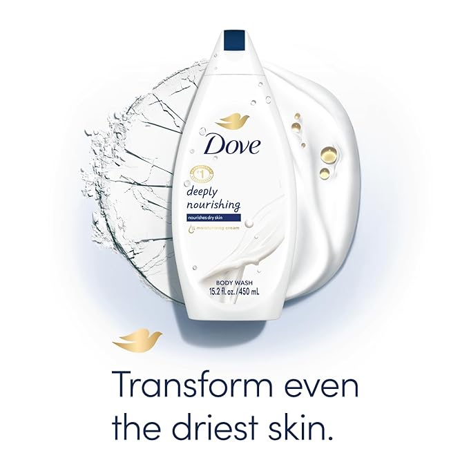 Dove Body Wash 2-Pack – Deeply Nourishing for Softer, Smoother Skin, 15.2 Oz Ea