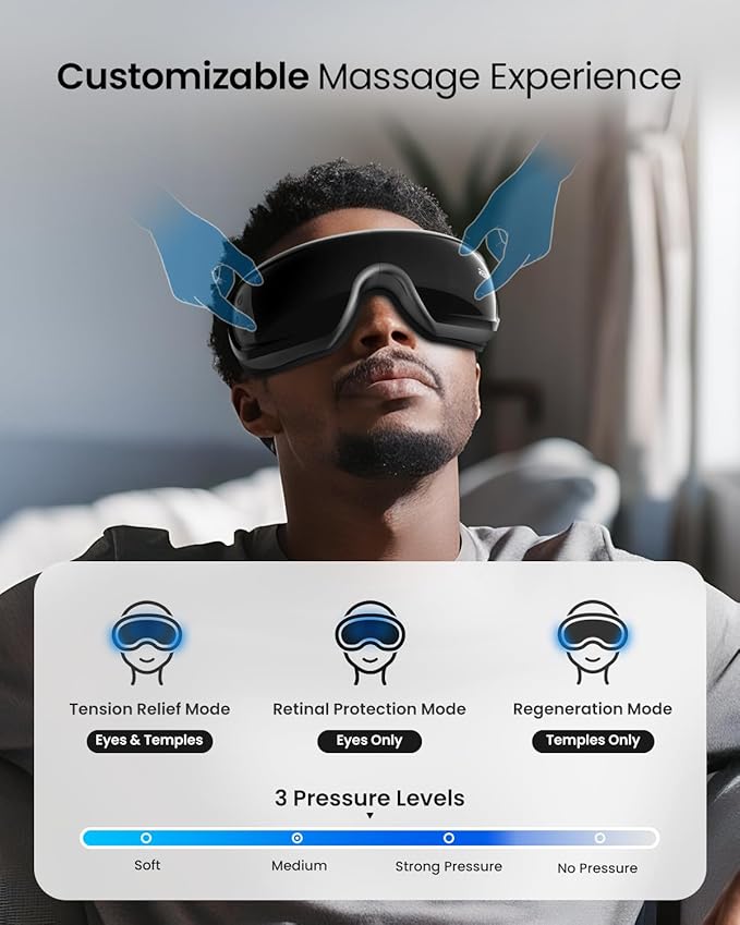RENPHO Eyeris 3 Eye Massager with Heat and Cooling, FSA Eligible HSA, Birthday Christmas Gifts for Women Men Him Her, Voice Control Eye Mask for Migraines, Eye Care with DIY Massage, Reduce Dry Eyes