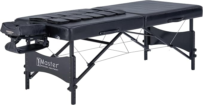 Monaco 30" Master Massage AirWave Portable Table | Full-Body Air Compression & 3D Lumbar Traction | Professional Folding Wellness Bed - Black