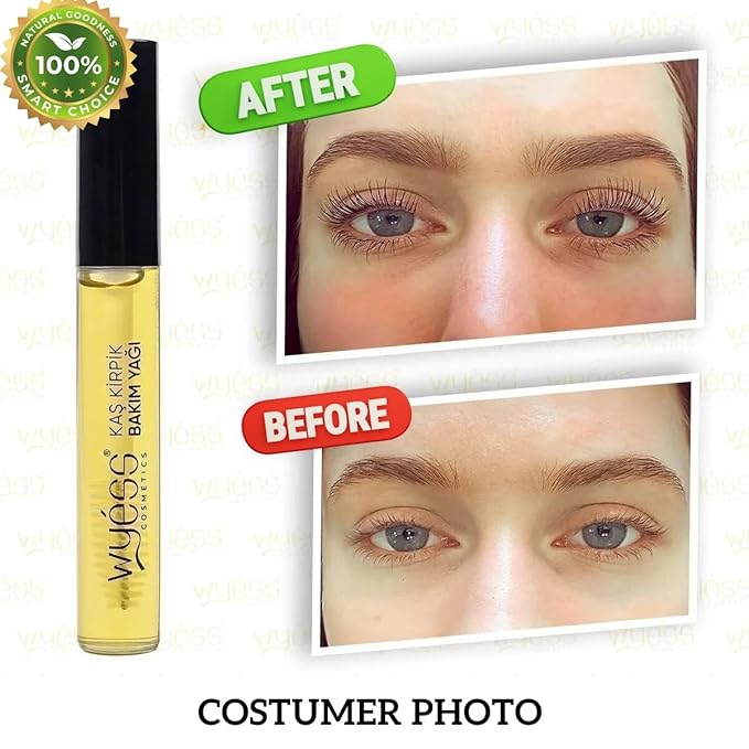 WYESS Lash Serum - Eyebrow & Eyelash Growth Oil, Lash Serum for Eyelash Growth, Eyelash Growth Serum Supporting the Appearance of Longer, Fuller and Thicker (0.47 Fl Oz), Clear