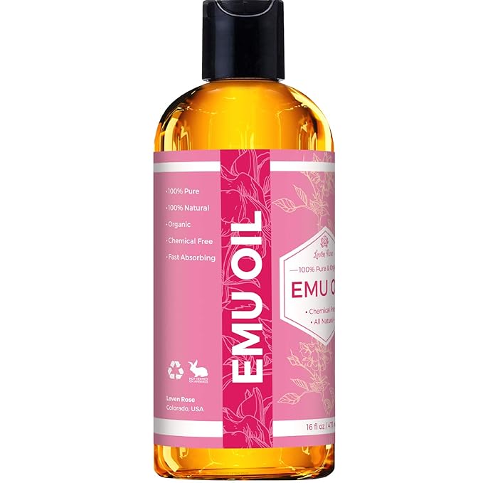 Leven Rose Emu Oil 100% Pure Natural Scar Minimizer Anti Aging Skin Moisturizer 16 oz