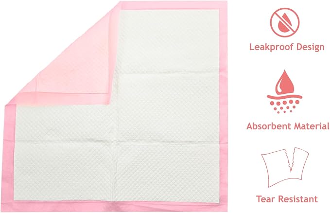 Puppy Pee Pads Pink 400 Count 22x22 Inch Dog Potty Training Pads | Leak-Proof Quick Absorb 6-Layer Design for Pet Pissing Weewee Training, Ideal for Puppies, Cats, Rabbits and Guinea Pigs