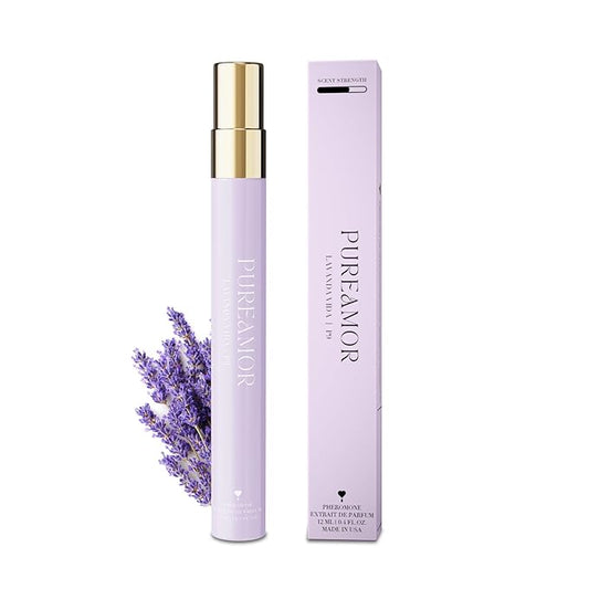 PUREAMOR Pheromone Perfume for Women, Lavanda Vida Extrait de Parfum – Bold Floral Scent with Lavender, Orange Blossom & Vanilla, Long Lasting Fragrance, 0.4 oz / 12 ml Travel Size
