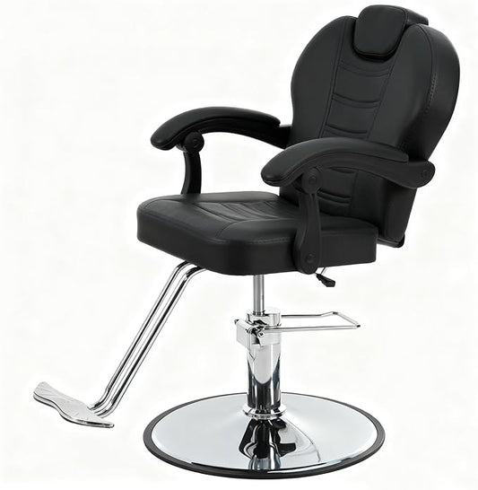 Barber Chairs for Barbershop,Reclining Salon Chairs for Hair Stylist with Heavy Duty Hydraulic Pump/Headrest/Footrest,360° Rotation, Tattoo Chair Shampoo Equipment for Beauty Shop