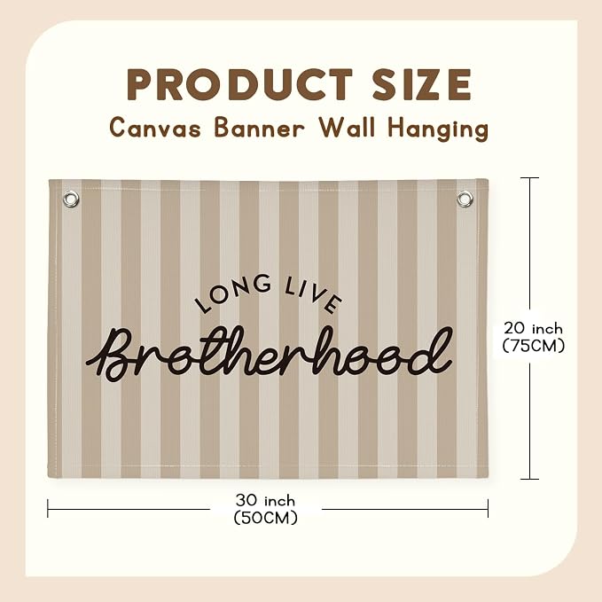 Long Live Brotherhood Boys Room Decor，Brother Playroom Bedroom Wall Decor Hanging Flag Banners, Nursery Toddler Kids Room Decoration 30x20 boyroom
