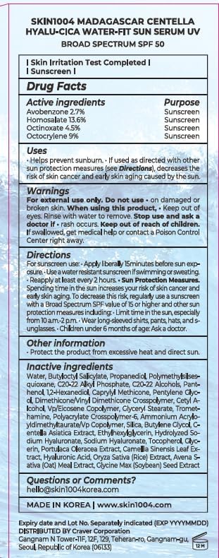 SKIN1004 Madagascar Centella Hyalu-Cica Water-Fit Sun Serum UV 50ml OTC