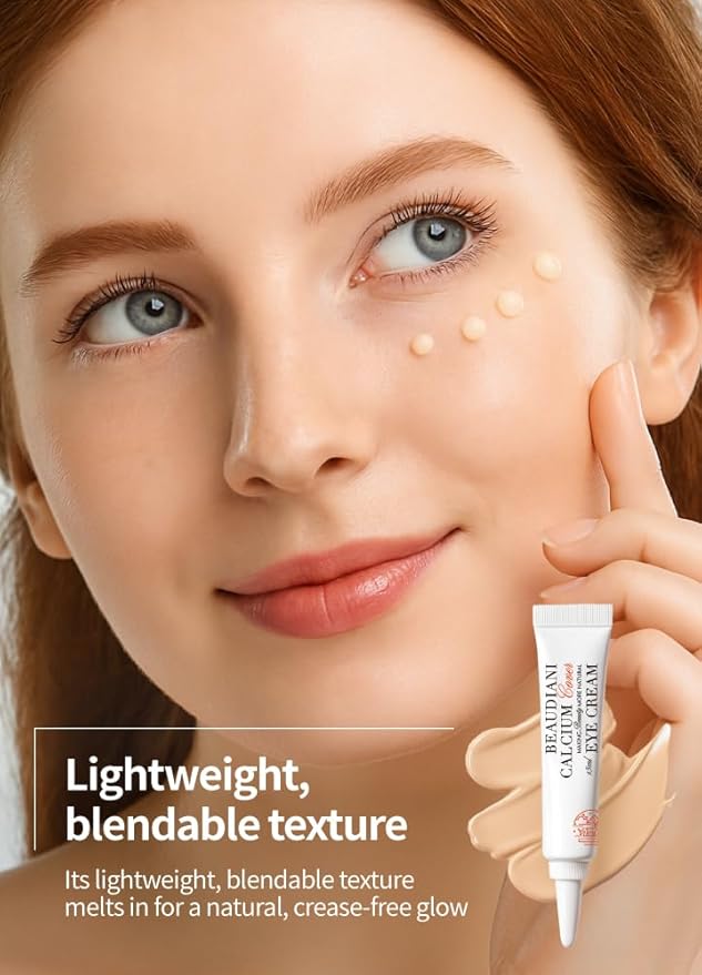 BEAUDIANI Calcium cover eye cream for dark circles & puffiness, Korean eye cream, daily wrinkle cream, anti aging, skin care treatment for women and men, 15ml