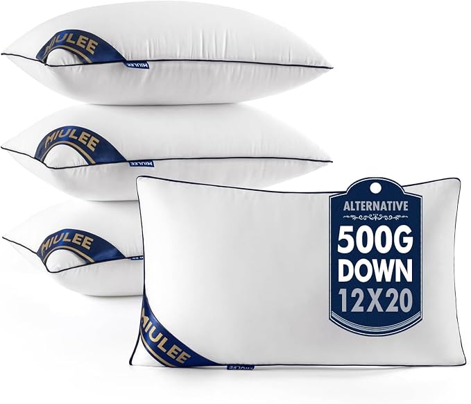 MIULEE 12x20 Pillow Inserts 4 Pack, Premium Down Alternative Throw Pillows | Alternative Rectangle Decorative Pillow Stuffer for Sofa, Couch (12x20 inch, Set of 4)