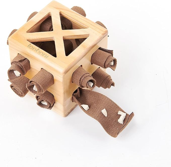 Wooden Snuffle Cube Toys: Interactive Dog Puzzle Toy, Mental Stimulation & Treat Dispenser for Small to Large Dogs