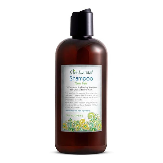Just Nutritive Gray Hair Shampoo | Gray Hair Treatment | Just Natural Hair Care | Natural Shampoo 16 Oz