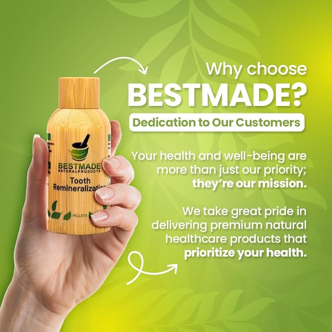 Bestmade Tooth Remineralization Support - Cell Salt Combination to Reduce Sensitivity, Protect Enamel & Strengthen Teeth, Natural, Homeopathic, Non-Toxic, 350 Pellets