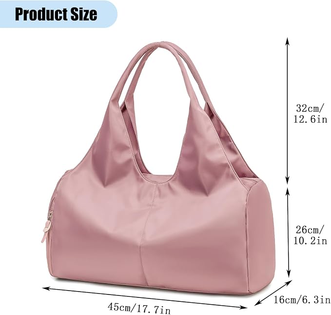 Forestfish Yoga Gym Bag For Women With Shoes Compartment & Wet Dry Storage Pockets Lightweight Duffel Bag, Pink