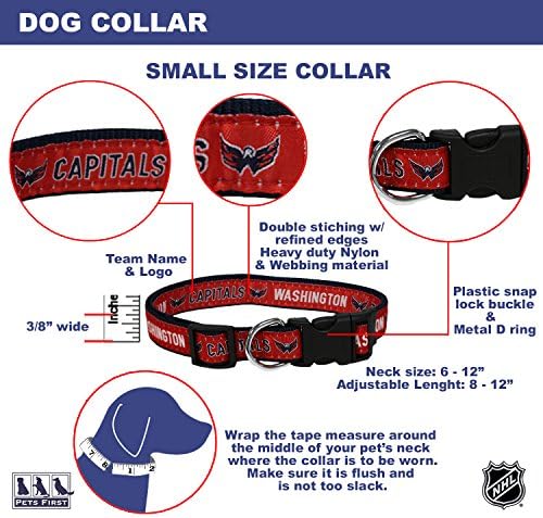 NHL Washington Capitals Collar for Dogs & Cats, Small. - Adjustable, Cute & Stylish! The Ultimate Hockey Fan Collar!
