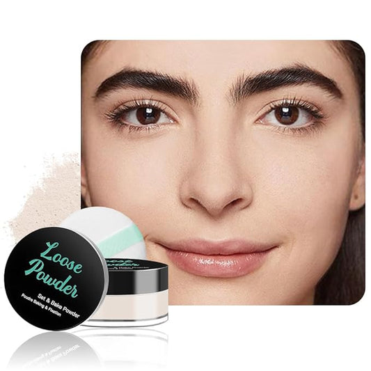 Loose Setting Powder - Translucent Finishing Powder for Face With Built-in Puff, Oil Control & Pore Blurring, Soft Matte Makeup, Vegan & Long Lasting, Light 02 (0.21 oz)