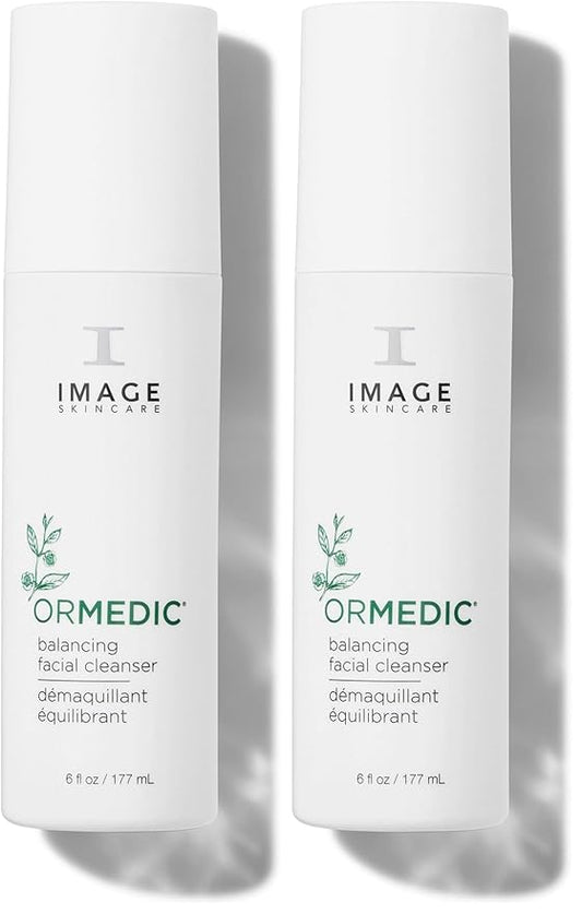 IMAGE Skincare,ORMEDIC pH Balancing Facial Cleanser,Hydrating and Mild Foaming Face Wash with Aloe Vera,6 fl oz,(Pack of 2)