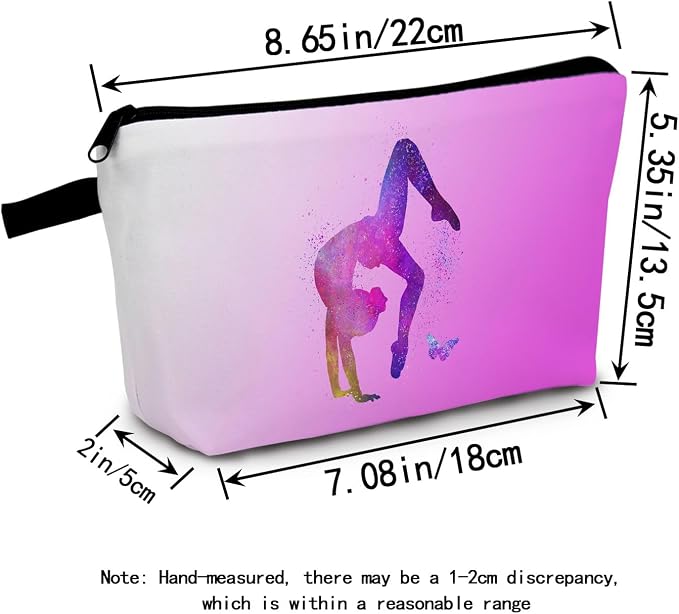 Gymnastics Gifts for Women Cheerleader Cosmetic Bag Makeup Bag Present for Gymnastics Lover Woman Sports Lovers Gymnasts Inspirational Gifts Gymnastic Coach Present for Women