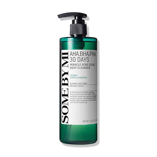 SOME BY MI AHA BHA PHA 30 Days Miracle Acne Clear Body Cleanser - 13.5oz, 400ml - Daily Exfoliating Tea Tree Acne Body Wash with Salicylic Acid - Deep Cleanses Sebum and Impurities - Korean Skin Care