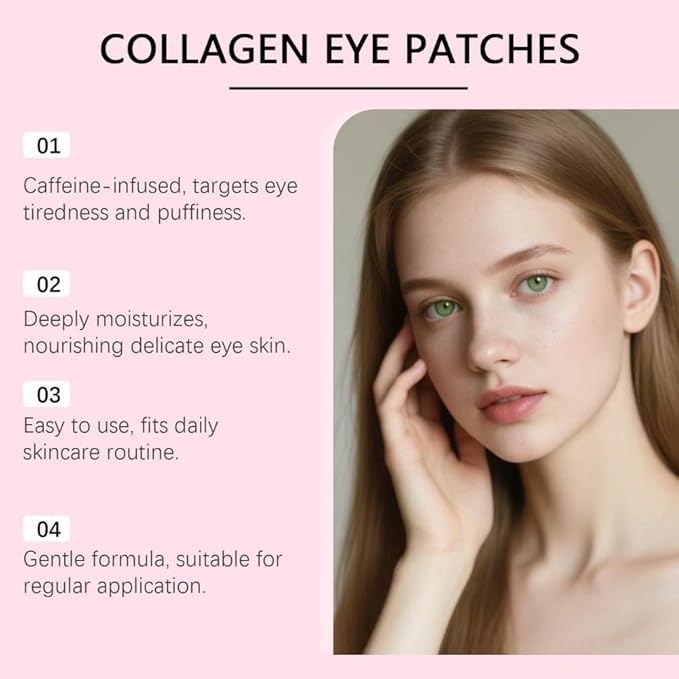 Serene Eye Patches with PDRN Collagen, Instant Anti-Wrinkle Eye Mask for Dark Circles & Puffy Eyes, Hydrating Under Eye Patches with Hyaluronic Acid, Instalift Treatment, 8 Pairs