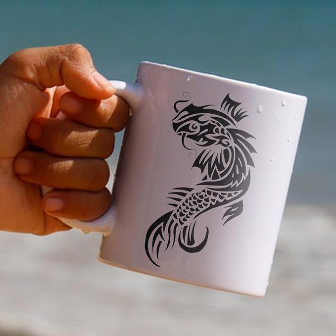 16 PCS Black Tribal Totem Temporary Tattoo Stickers for Women Men, Maori Stingray Shark Whale Turtles Seahorses Patterns, Long-lasting Waterproof Removable Body Art Makeup Fake Tattoo