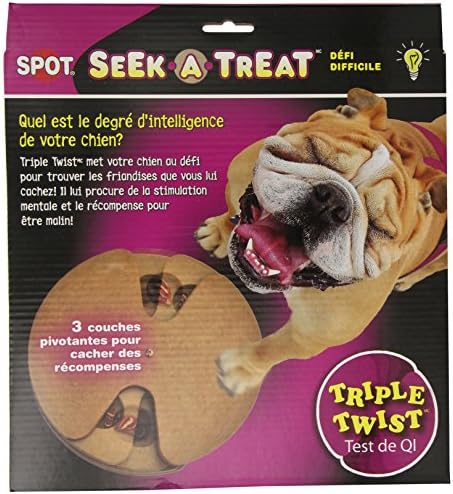 SPOT Ethical Products 773606 Seek-A-Treat Advanced Challenge Triple Twist Toy for Dog