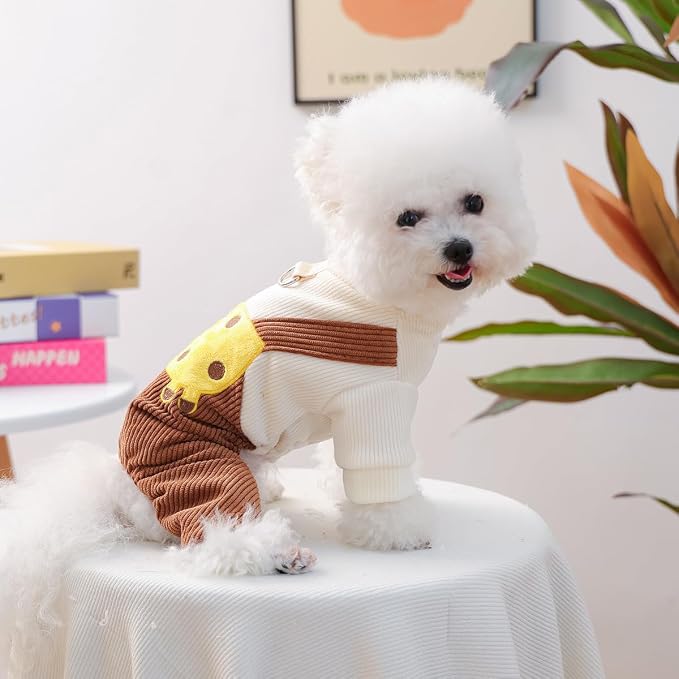 Dog Stylish Overalls Comfortable One Piece Puppy Outfits Summer Bib Overalls for Small Dogs Cute Pet Jumpsuit Onesie Chihuahua Yorkies Birthday Holiday Clothes Costume