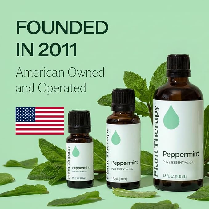 Plant Therapy Peppermint Essential Oil 10 mL (1/3 oz) 100% Pure, Undiluted, Natural Aromatherapy for Diffuser & Topical Use, Digestion, Respiratory, & Massage, Peppermint Oil for Skin & Hair