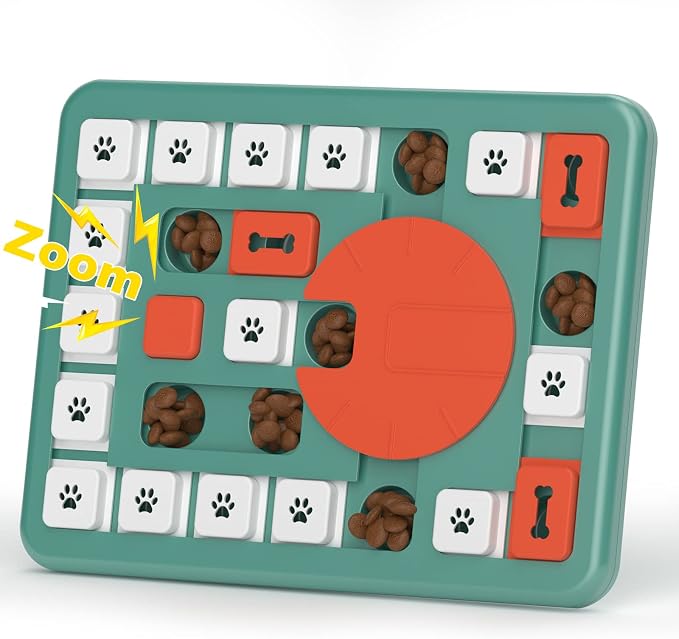FOXMM Dog Puzzle Toys,Interactive Treat Puzzle Dog Toy for IQ Training | Mental Stimulating,Treat Puzzle Dispensing with Squeaky Design for Large Medium Smart Dogs