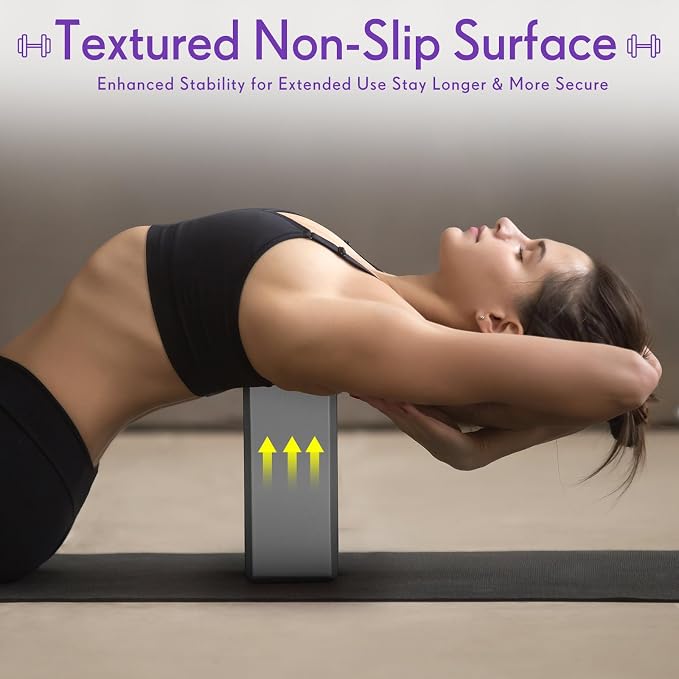 RoundFunny 4 Pack Yoga Blocks Non Slip Pilates Brick Foam Blocks Pilates Dance Gymnastics Workout Fitness Props Tool for Stretching Meditation and Exercise