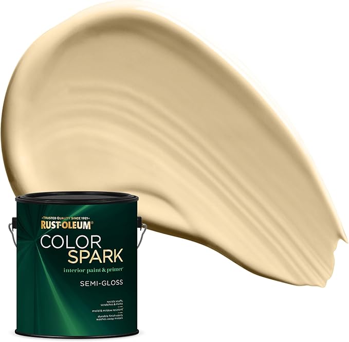 Rust-Oleum Color Spark Interior Paint and Primer in One, Semi-Gloss, Cocoa Butter, 1 Gallon