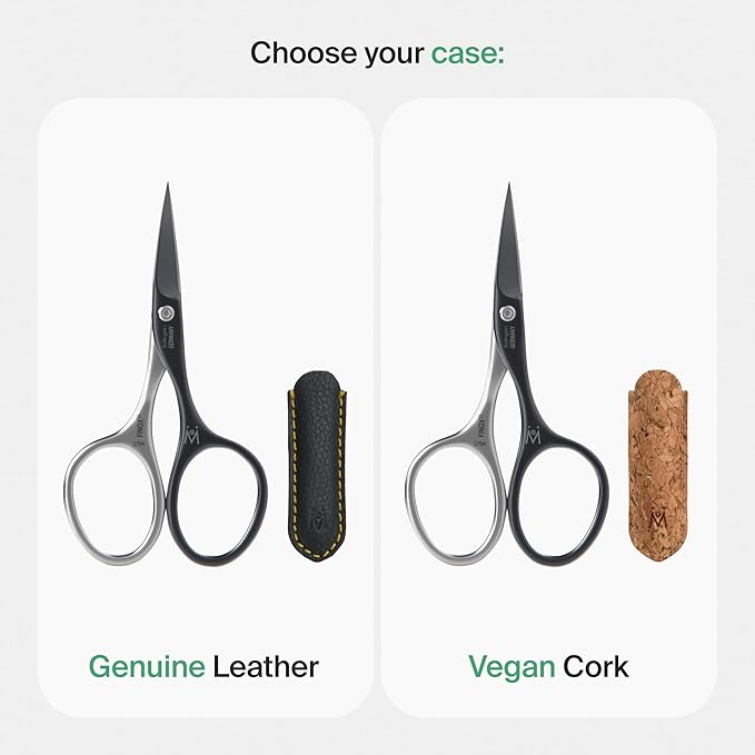 GERMANIKURE Professional Nail Cutter Scissors - Self-Sharpening FINOX22 Titanium Coated Stainless Steel Manicure Tools in Cork Case - Ethically Made in Solingen Germany - 2704