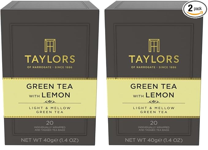 Taylors of Harrogate Green Tea with Lemon, 20 Count (Pack of 2)