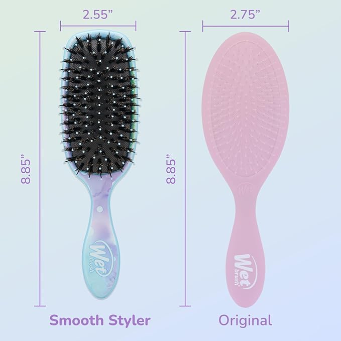 Wet Brush Shine Enhancer Paddle Hair Detangler Brush with Soft & Natural Boar Bristles | Infused with Argan Oil for Smooth, Shiny Hairs | Gentle on Wet or Dry and All Hair Types