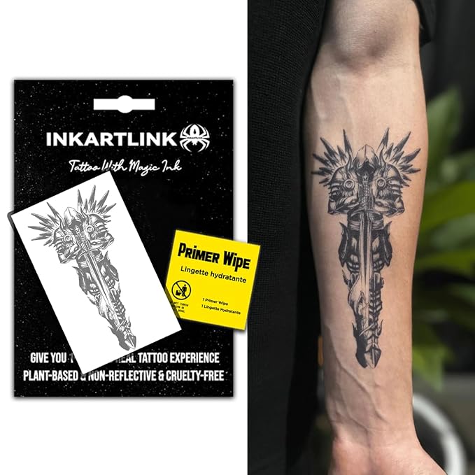 INKARTLINK Semi Permanent Tattoo, Temporary Tattoo, Beautiful and Realistic Design, Fun Tattoo Experience, Cruelty-free, Non-reflective, Waterproof (Angel Comes 2)