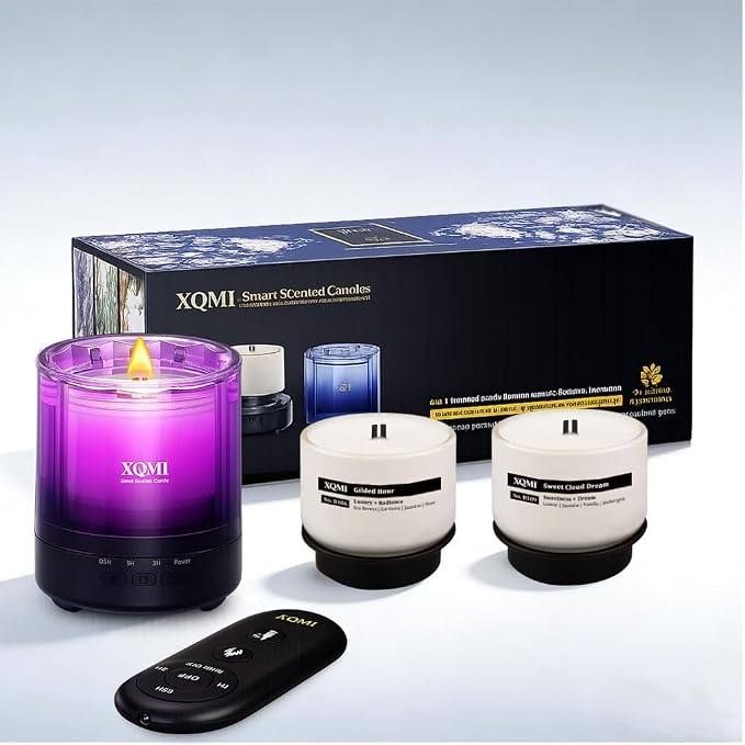 Smart Scented Candles with Remote, Natural Soy Wax with up to 35H Burn Time, Ideal for Creating a Welcoming Home Perfect for Gifting(3 Pack Gift Set)