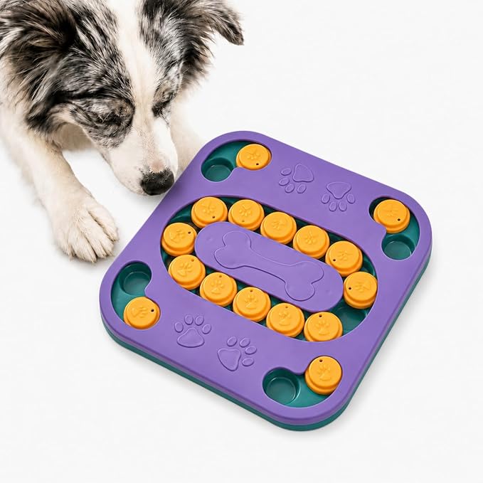 Cat Puzzle Toy, Treat Dispenser & Slow Feeder for Cat and Dog (purple)