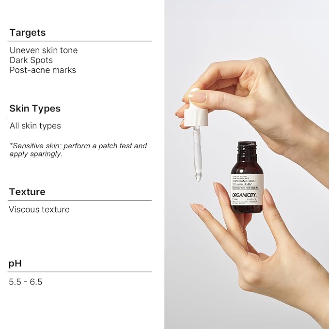 Tranexamic Acid 10% + 3 Types of Hyaluronic Acid 1% Facial Serum 1.01 Fl Oz + 0.16 Fl Oz | Korean Skin Care | Dark Spots and Hyperpigmentation | Even Skin Tone