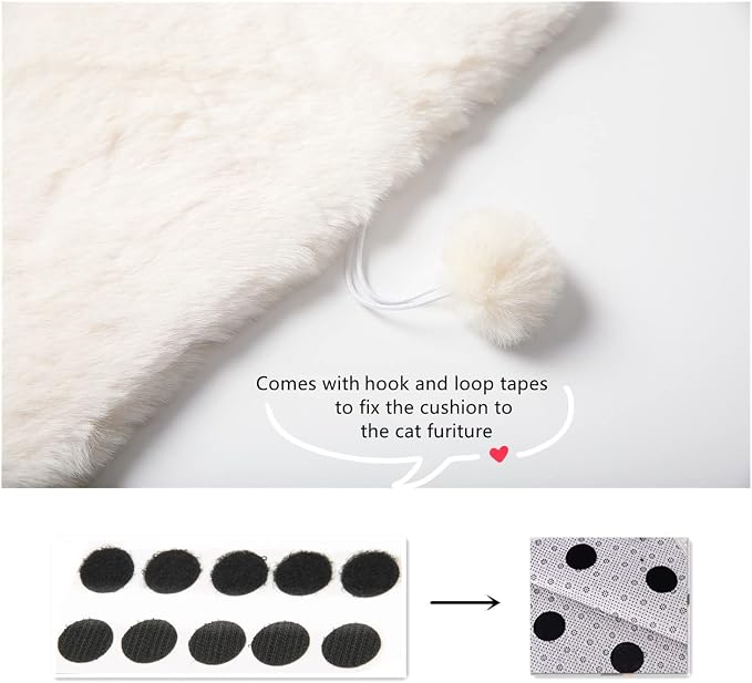 SHENGOCASE 2-Pack 18" Round Faux Rabbit Fur Cat Dog Bed Cushion Pad Mat, Cat Tree Tower Replacement Cushion Pad for Window Perch, Carrier House Cage Crate Kennel Furniture