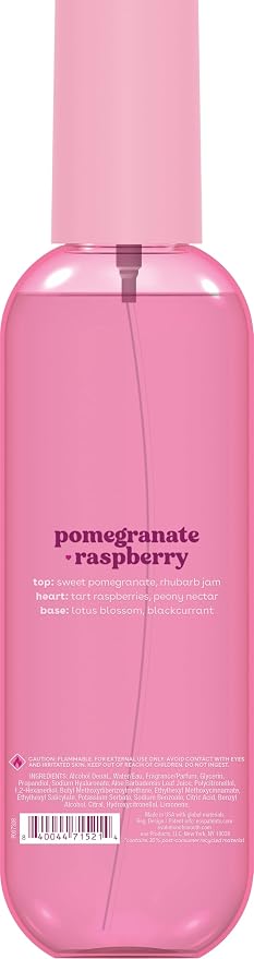 eos Cashmere Body Mist, Pomegranate Raspberry, Body Spray for Women, Hair Mist, Fruity, Moisturizing, Hyaluronic Acid, Glycerin, Vegan, Cruelty-free, 6 fl oz