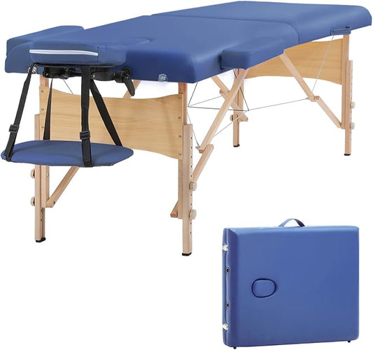 BestMassage Massage Bed Portable Massage Table 2 Folding Lash Bed Height Adjustable 28 Inch Wide Spa Table with Non-Woven Bag for Spa Footmassage Facial CareSpa Tattoo