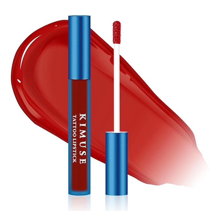 KIMUSE Tattoo Peel & Reveal Lip Stain, Waterproof Long Lasting Peel Off Lip Liner Tattoo, Non Stick Color Peel Off Mask Lip Gloss Makeup