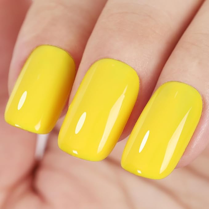 Neon Yellow Gel Nail Polish, 0.51 Fl Oz UV/LED Soak Off Bright Yellow Gel Polish for Manicure Salon or DIY Nail Art at Home - GP0109