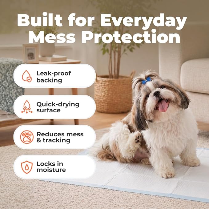 Best Pet Supplies Dog Training Puppy Pee Pads - Blue, 100 Count | 22.5x22" Potty Pads, Super Absorbent, Disposable, Leakproof, Keeps Floors Protected & Paws Dry, For Indoor Dogs, Odor Control