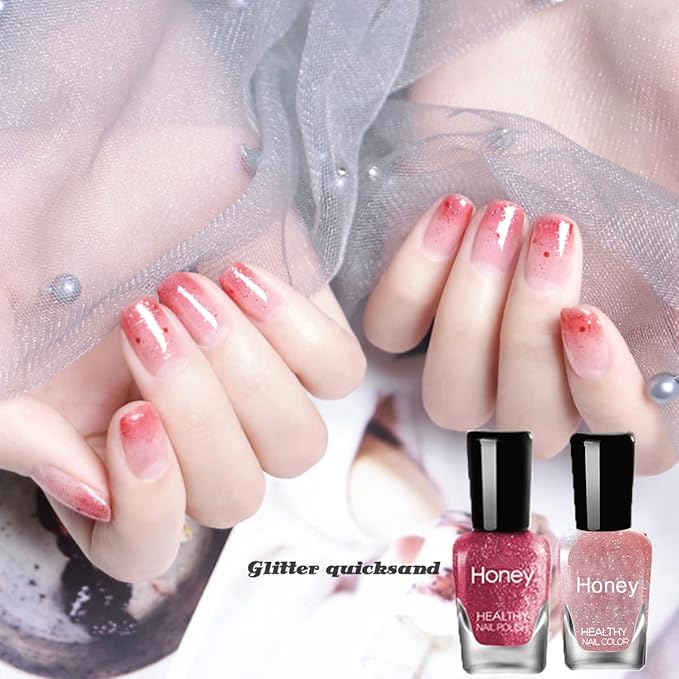 Non Toxic Nail Polish Set, Easy Peel Off and Fast Dry Nail Polish Set for Pack, Eco Friendly and Organic Water Based Nail Polish for Women, Girls, Teens(10 Bottles)
