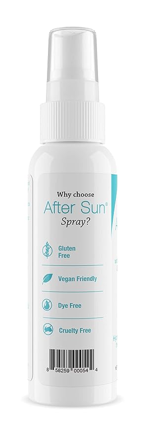 Hyalogic After Sun Spray with Hyaluronic Acid & Peppermint Oil –Sunburn Relief Spray – Vegan Summer Skin Care (4 fl oz)