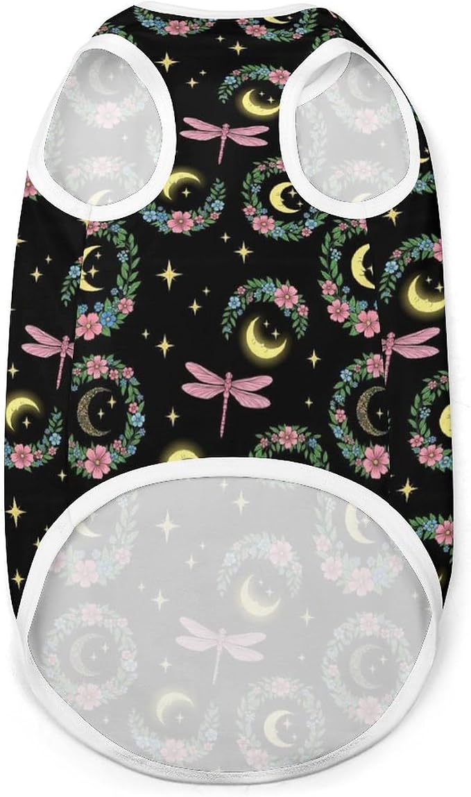 Cat Shirt Dog Cute Clothes Breathable Beach Seaside Puppy Shirt Sweatshirt Gothic Dragonfly Insect Moon