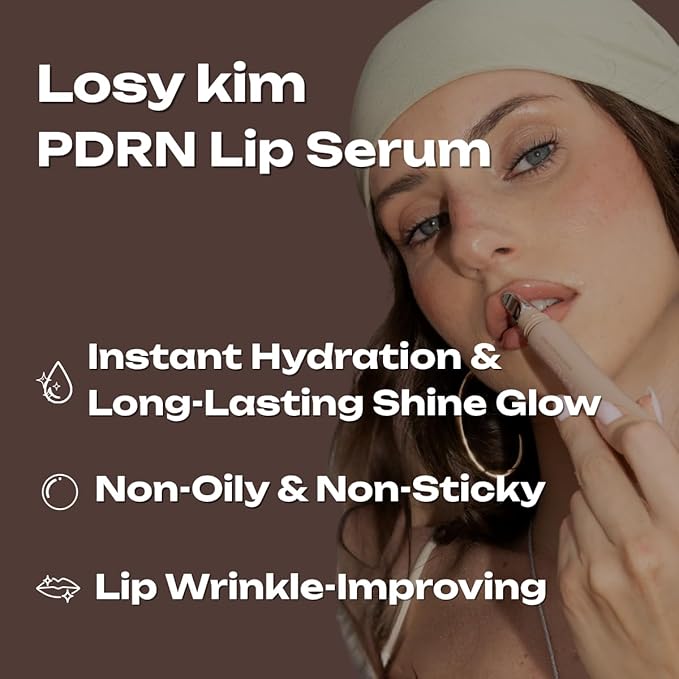 PDRN Tinted Lip Serum – High Gloss Ultra Hydrating Natural Glow, Non-Sticky Volumizing Color Glaze with Long-Lasting Shine, Nourishing Moisturizing Repair for Chapped Lips (0.34 oz)